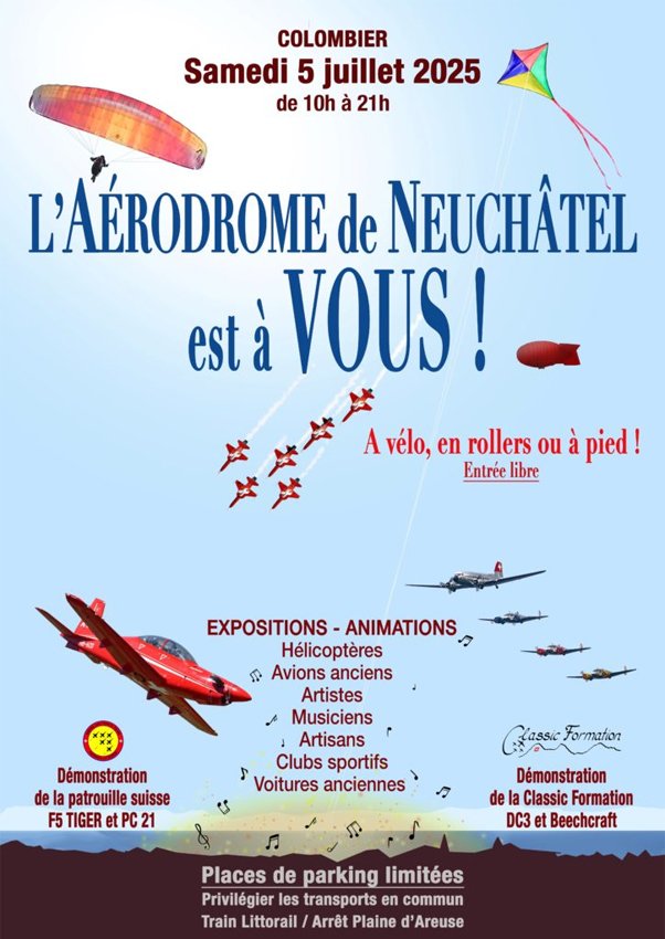 Portes Ouvertes Aérodrome de Neuchâtel 2025